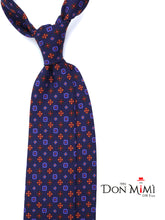 3 Fold Dark Blue Madder Silk Tie FIONA